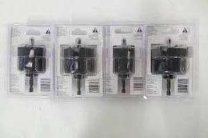 lot 514 image: 4-Pack BOSCH Carbon Hole Saw Wood Drill Bits - 1-12, 2, 2-18, and 2-12