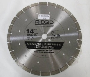 lot 528 image: Ridgid General Purpose 14 Diamond Saw Blade Jumbo Rim