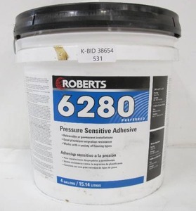 lot 531 image: Roberts 6280 4 Gal. Pressure Sensitive Adhesive for Carpet and Vinyl Flooring
