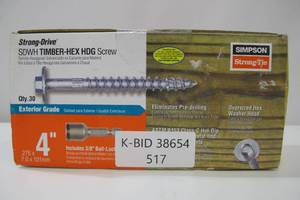 lot 517 image: Simpson 0.276 in. x 4 in. Strong-Drive SDWH Timber-Hex HDG Wood Screw (30-Pack)