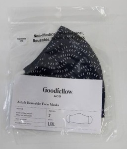 lot 541 image: 1 Box- 24 Pack - Goodfellow & Co LXL Face Masks - Black