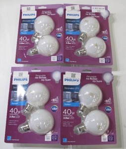 lot 561 image: 8-Pack Philips 40-Watt Equivalent Daylight G25 Dimmable LED Light Bulb (4 Packs of 2)