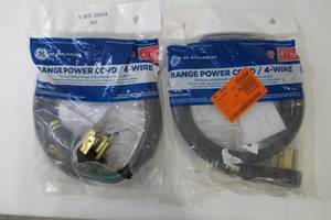 lot 565 image: 2-Pack GE Universal 4-Wire Electric Range Power Cord