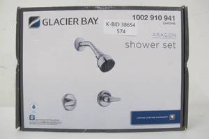 lot 574 image: Glacier Bay Aragon 2-Handle 1-Spray Shower Faucet in Chrome