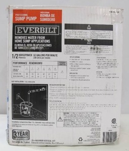 lot 583 image: Everbilt 12 HP Cast Iron Sump Pump