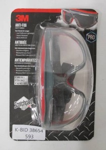 lot 593 image: 3M Scotchgard Protector GrayRed Anti-Fog Goggles with Clear Lens