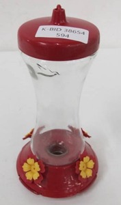 lot 594 image: Red Hummingbird Bird Feeder