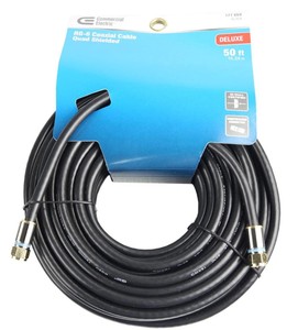 lot 602 image: 2-Pack Commercial Electric 50 ft. RG-6 Quad Shielded Coaxial Cable