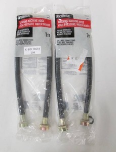 lot 599 image: 2-Pack Everbilt Washing Machine High Pressure Hose Water Mixer