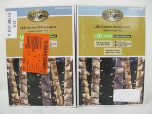 lot 614 image: 2-Pack Hampton Bay 33 Foot LED Garden String Lights