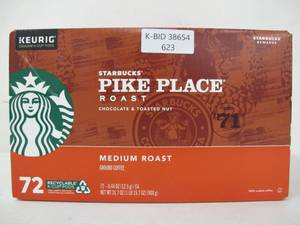 lot 623 image: STARBUCKS Pike Place Roast 72 Pack of Keurig K-Cup Pods
