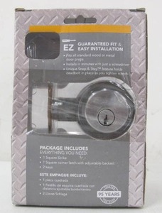 lot 631 image: Schlage B62CSV626 Entry Deadbolt, Keyed Alike Key, 1 Grade, 2-Cylinder, Metal, Satin Chrome