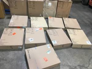 lot 2 image: Lot of 9 16 in. W x 20 in. H X 4 in. D Recessed or Surface Mount Frameless Beveled Bathroom Medicine Cabinet by Glacier Bay Customer Returns See Pictures