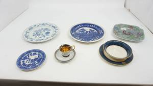 lot 66 image: CopeLand Spode China Plate--Spode-Copeland China Plates--Blue Willow Plate--PorcelainTea Plate & T-Cup--Soup Bowl & Underplatee