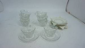 lot 77 image: Set Of Ten Shirley Pattern Fostoria Cups & Saucers