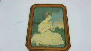 lot 84 image: Framed Seated Barefoot Girl