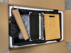 Glacier Bay All-in-One Undermount Stainless Steel 33 in. 5050 Double Bowl Kitchen Workstation Sink with Accessory Kit (see all pictures)