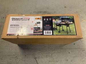 Charcoal Grill in Black with Offset Smoker and Side Table by Royal Gourmet (see all pictures)