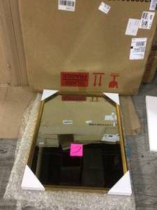 Calter 21.5 in. W x 27.5 in. H Framed Rectangular Beveled Edge Bathroom Vanity Mirror in Gold Customer Returns See Pictures