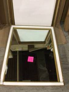 Medium Rectangle Brass Modern Mirror (36 in. H x 27 in. W) Customer Returns See Pictures