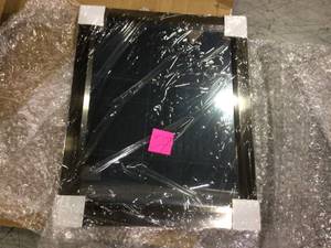 Medium Rectangle Champagne Art Deco Mirror (31.5 in. H x 25.5 in. W) Customer Returns See Pictures