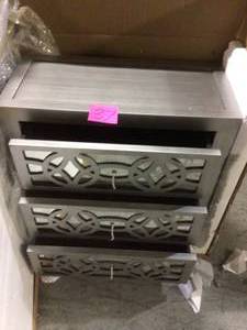 Glam Slam 3-Drawer Silver Cabinet Customer Returns See Pictures