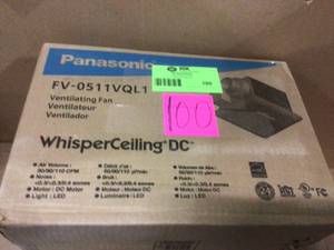 WhisperCeiling DC fan with LED lights, Pick-A-Flow Speed Selector 50, 80 or 110 CFM and Flex-Z Fast install bracket. by Panasonic Customer Returns See Pictures