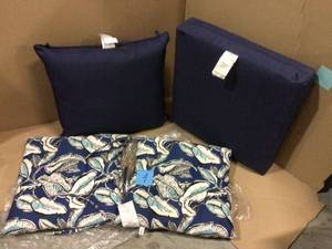 24 x 24 Sapphire Leala Texture 2-Piece Deep Seating Outdoor Lounge Chair Cushion Customer Returns See Pictures