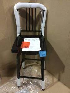 Kipling Black Metal Swivel Bar Stool with Back (17.52 in. W x 45.67 in. H) Customer Returns See Pictures