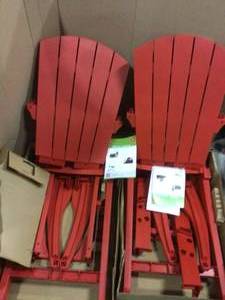 Lot of 2 Keter Adirondack red Chairs see pictures