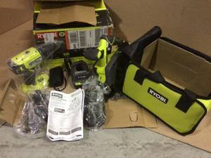 18-Volt ONE Lithium-Ion Cordless 2-Tool Combo Kit w DrillDri ver, Circular Saw, (2) 1.5 Ah Batteries, Charger, and Bag by RYOBI Customer Returns See Pictures