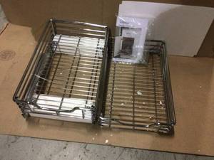 11.5 in. Dual Slide 2-Tier Standard Organizer in Chrome with White Liner Customer Returns See Pictures