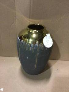 Marloe Charcoal, Gold Ceramic Vase Customer Returns See Pictures
