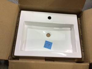Rectangular Bathroom Ceramic Vessel Sink Art Basin in White by LUXIER Customer Returns See Pictures