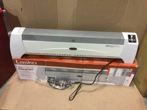 Low Profile 1500-Watt Electric Silent Room Space Heater with Digital Display and Tip-Over Safety Switch, White by Lasko Customer Returns See Pictures