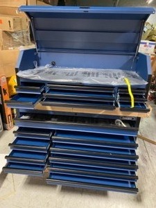 Heavy-Duty 56 in. W 23-Drawer Combination Tool Chest and Cabinet Set, Matte Blue by Husky(NEW) see pictures