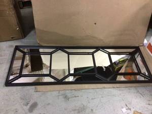 54 in. x 18 in. Modern Rectangle Black Framed Wood Wall Mirror Standing Mirror Customer Returns See Pictures&nbsp