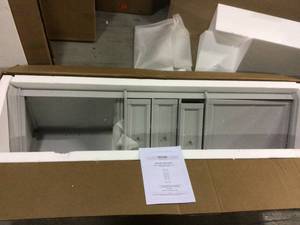 Hampton Harbor 23 in. W x 13 in. D x 67-12 in. H Corner Linen Storage Cabinet in Dove Grey Customer Returns See Pictures&nbsp&nbsp