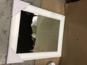 Medium Rectangle White Beveled Glass Mirror (30 in. H x 36 in. W) Customer Returns See Pictures&nbsp