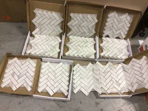 Avante Bianco 12 in. x 15 in. x 9mm Porcelain Herringbone Mosaic Tile (1.13 sq. ft.) Customer Returns See Pictures&nbsp&nbsp