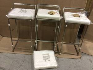 Fuji White Stackable Bar Stool (Set of 2) by Lumisource Customer Returns See Pictures&nbsp
