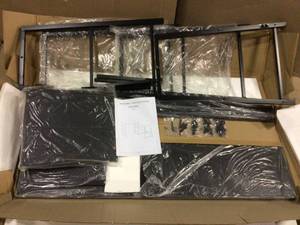 44 in. L-Shaped Black Computer Desk with Shelves by FurnitureR Customer Returns See Pictures&nbsp