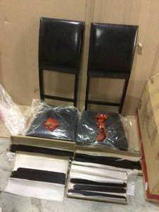 Pia Faux Leather Counter Height Side Chair Set in Black Customer Returns See Pictures&nbsp