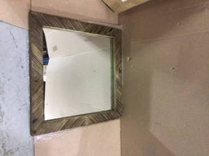 Medium Square Brown Casual Mirror (20 in. H x 20 in. W) by Stonebriar Collection Customer Returns See Pictures&nbsp
