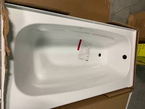 Classic 400 60 in. Right Drain Rectangular Alcove Bathtub in High Gloss White by Delta Customer Returns See Pictures