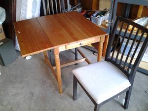 Table With Drawer & (2) Chairs (46....