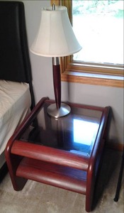 (2) Beside Tables With Glass Top In...