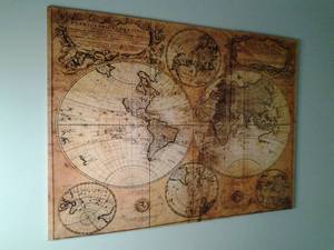 3 Piece Canvas World Map Wall Dco...