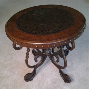 Round Metal Framed Side Table 26 X...