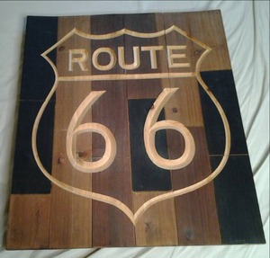 Route 66 Wood Sign (20.25 X 23.75...